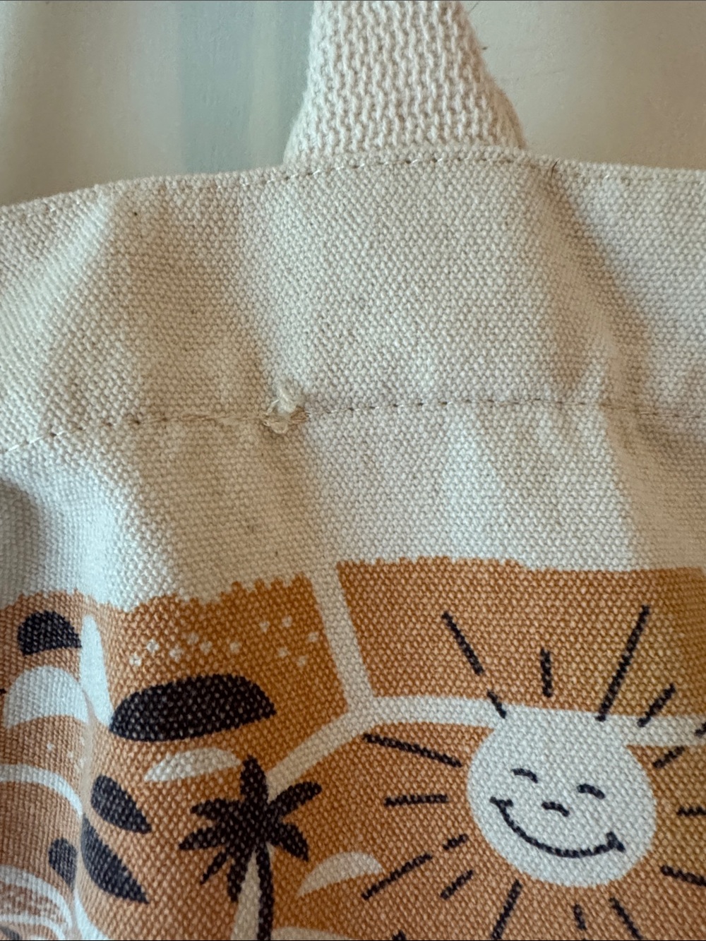 Fossil Canvas Tote with California Coastal Map Print - Cream, Blue, Tan - Picture 3 of 9